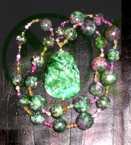 Anyolite necklace with green Agate pendant, a Dr. Atty. Noel G. Ramiscal's creation